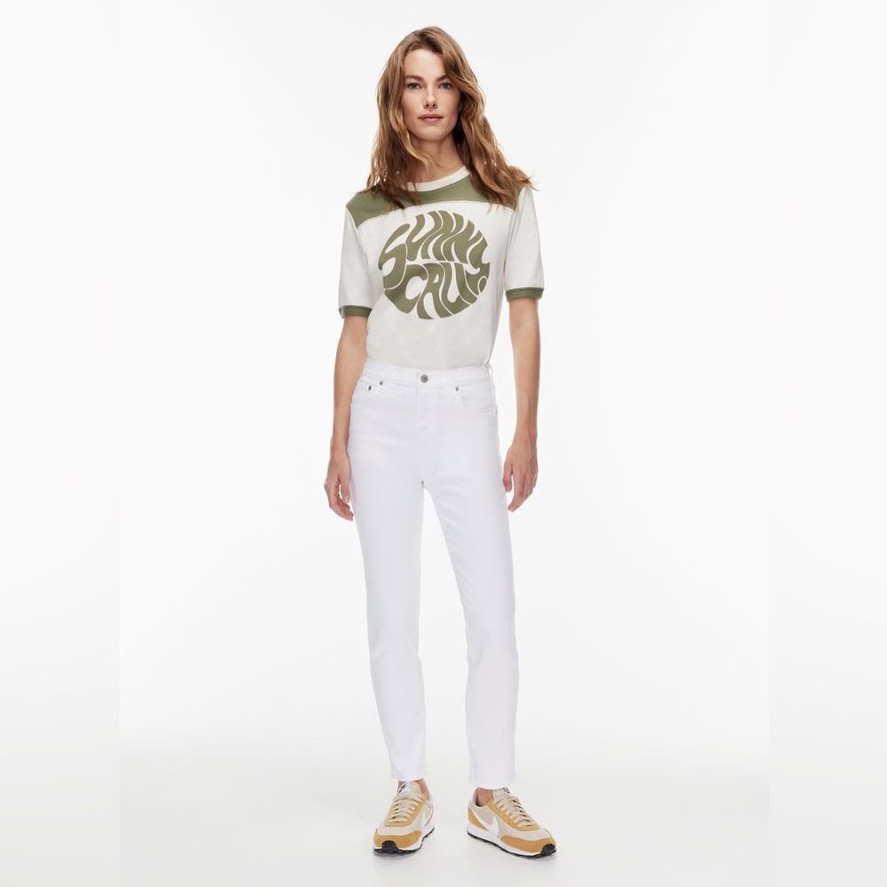 Denim Forum Aritzia The Yoko High Rise Slim 28L White Size 26 Button Fly Spring